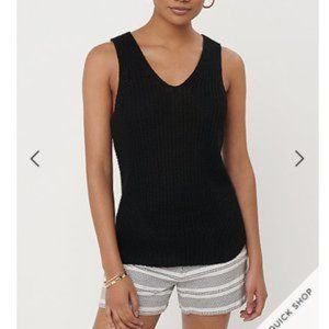 Loft Black Double V-Neck Sweater Tank Size S.